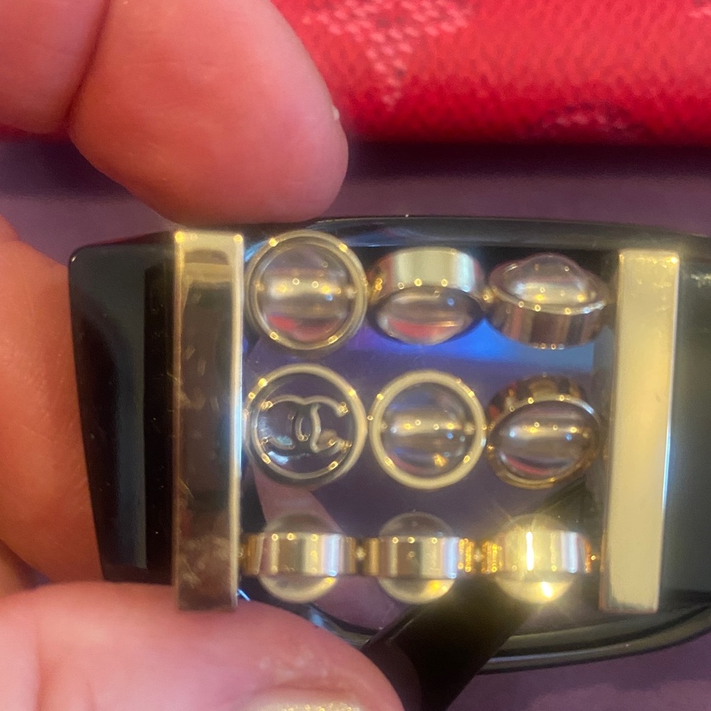 CHANEL Black Rectangular Glasses - image 5